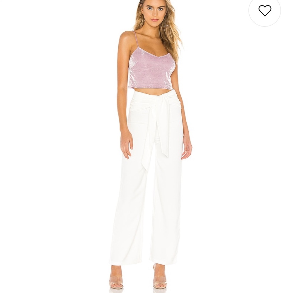 Superdown Jordayn Tie Waist Pants in White